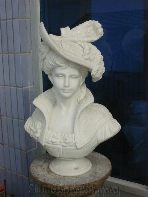 Beige Marble Statues, Human Sculpture,Handcarved,Abstract Sculpture