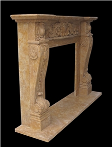 Fireplace Mantel,Beige Fireplace,Western Style,Handcrafted,Sculpture Fireplace Mantel,Beige Fireplace,Western Style,Handcrafted,Sculpture