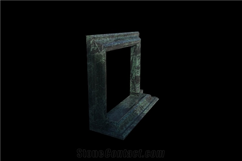 Fireplace Mantel, Dark Green Fireplace, Western Style,Handcrafted