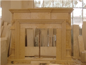 Fireplace Mantel,Egyptian Sunny Yellow,Western Style,Handcrafted