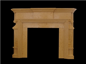 Fireplace Mantel,Egyptian Sunny Yellow,Western Style,Handcrafted