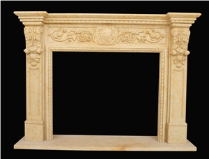 Fireplace Mantel,Egyptian Sunny Yellow,Western Style,Handcrafted