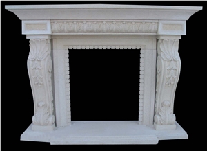 Fireplace Mantel,White Marble Fireplace,Western Style,Handcrafted