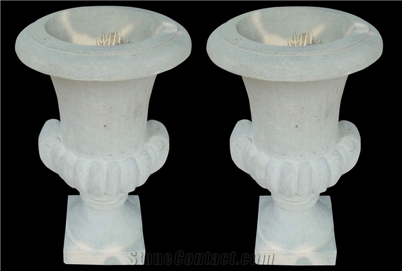 Handcarved Marble Flower Pots Garden Urban Pot