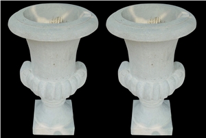 Handcarved Marble Flower Pots Garden Urban Pot