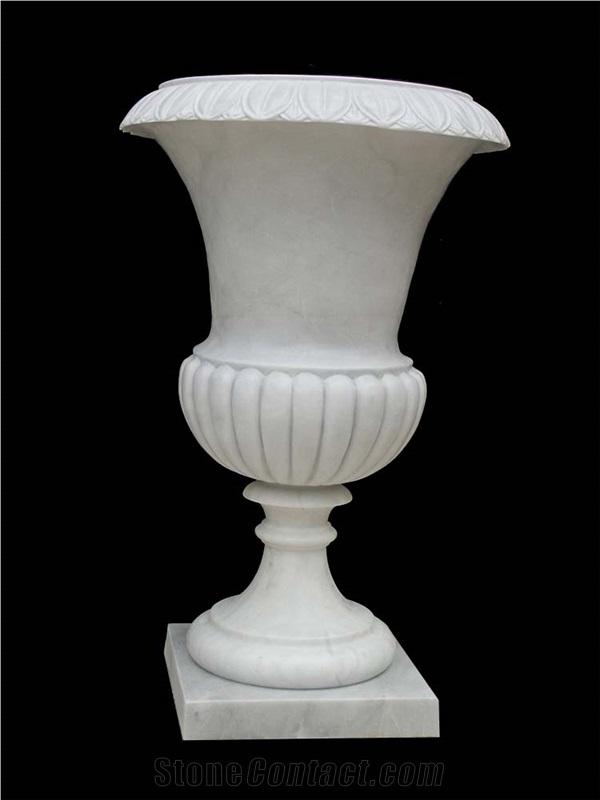 Handcarved Marble Flower Pots Garden Urban Pot