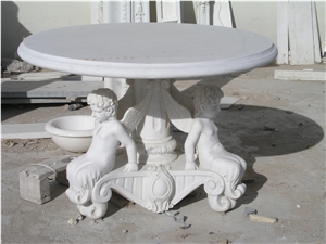 Handcarved Marble Tea Table Sculptured