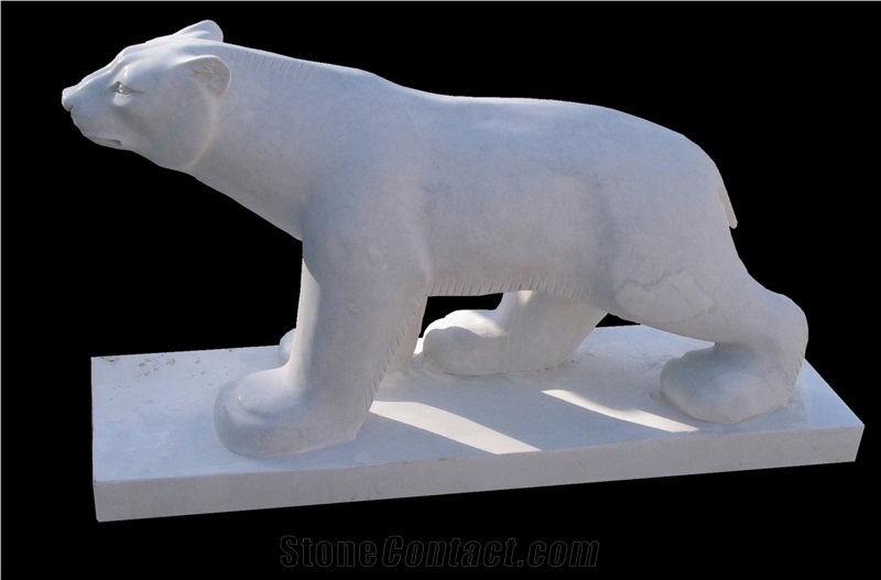 Marble Hand Carved Ox Statue Sculptured Animals