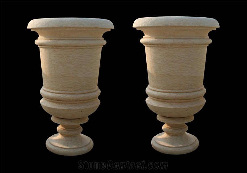 Marble Handcarved,Sculptured Stone Flower Pot/Marble Vases
