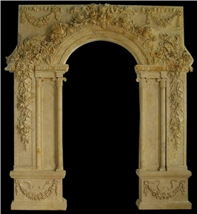 Marble Sculptured Door Surround, Western Style Handcarved Door