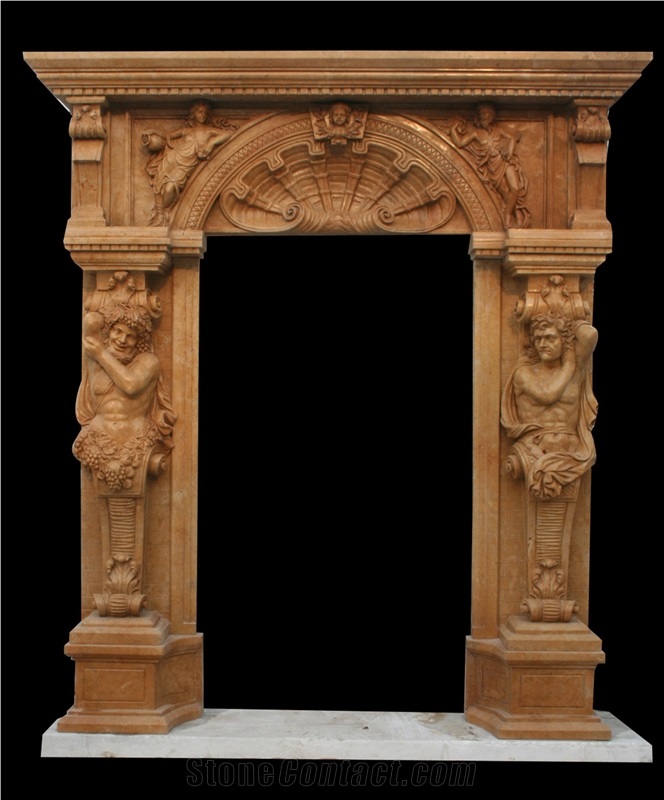 Marble Sculptured Door Surround, Western Style Handcarved Door