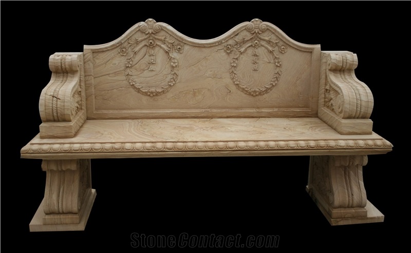 Outdoor Bench, Garden Furniture, Stone Chair, Handcarved Bench