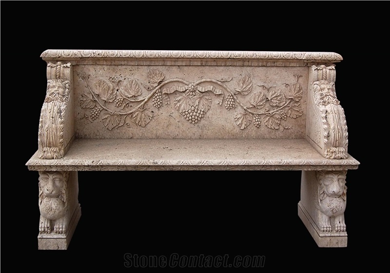 Outdoor Bench, Garden Furniture, Stone Chair, Handcarved Bench