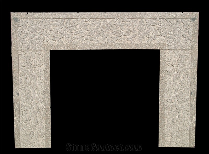 Red Marble Handcarved Fireplaces Mantel, Western Style Sculptured