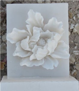 White Handcarved Marble Western Style Relief