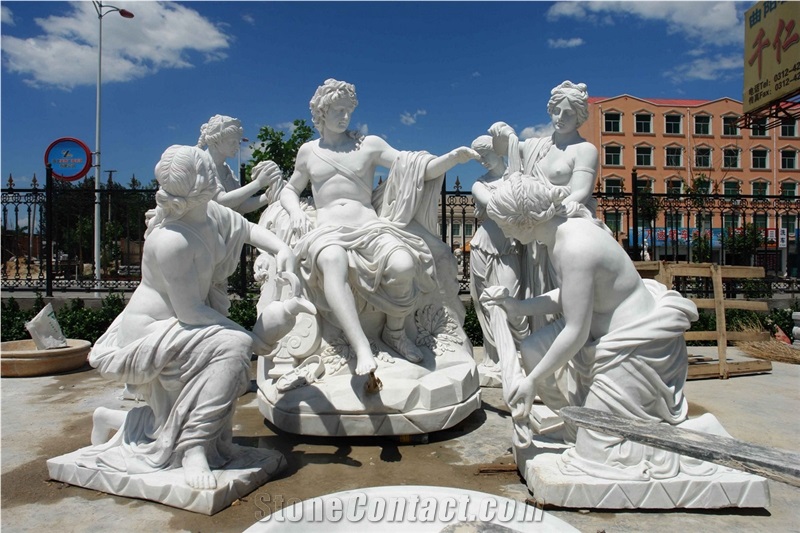 White Marble Hand Carved Human Sculptures, Western Sculptured Statues