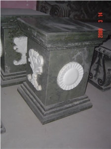 White Marble Pedestal Columns, Carving Stone Columns