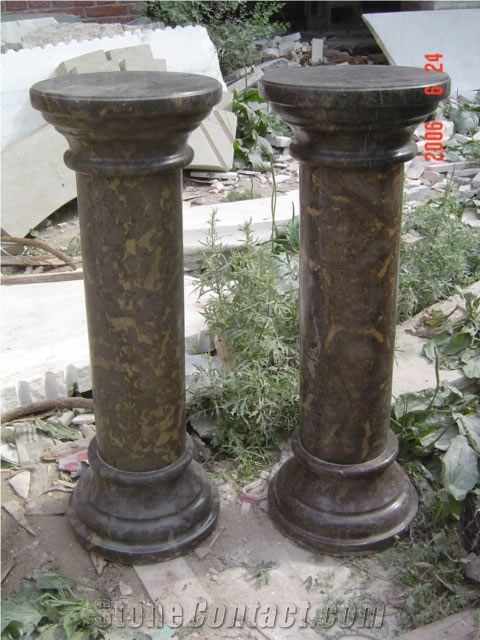 White Marble Pedestal Columns, Carving Stone Columns