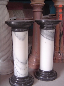White Marble Pedestal Columns,White Western Style Sculptured Stone