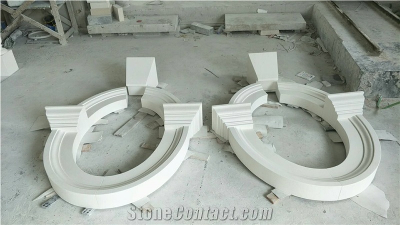 White Turkish Limetone Window Frame Surround Sill Customized