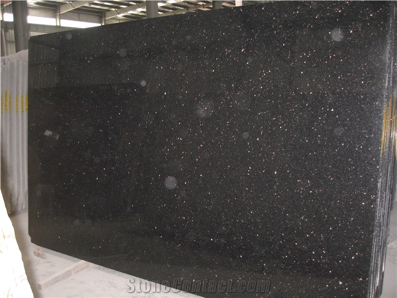 Black Galaxy Granite Slabs Granite Tiles