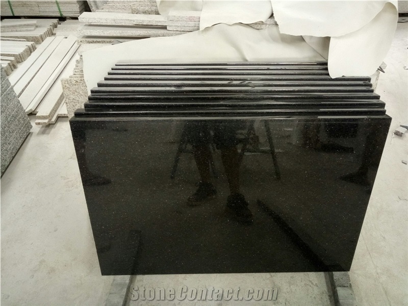 Black Galaxy Granite Slabs Granite Tiles