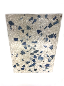 Lapis Lazuli Terrazo on Beige Cement