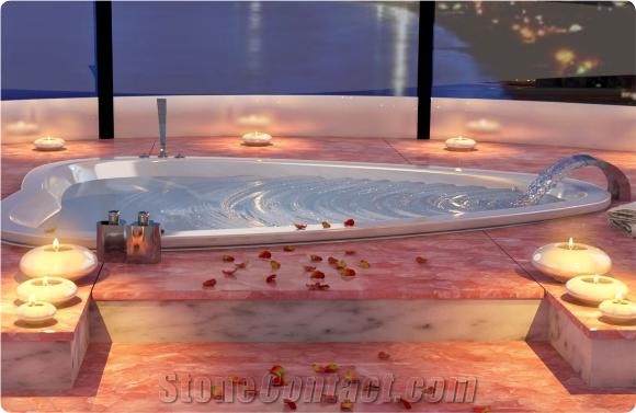 Pink Quartz Crystal Bathtub