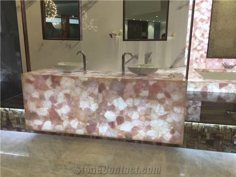 Pink Quartz Crystal Bathtub