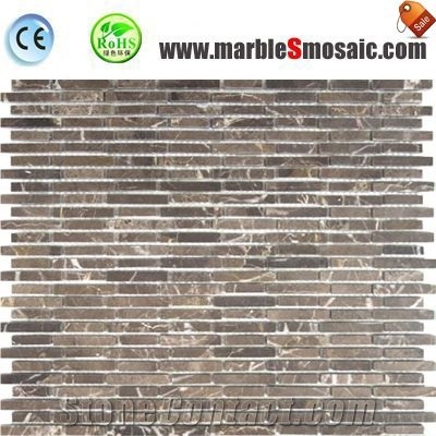 Brown Marble Mosaic Floor Tile Panel