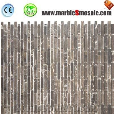 Brown Marble Mosaic Floor Tile Panel