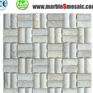 Column 3d Beige Marble Mosaic Panel