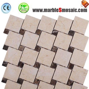 Crema Beige Brick Marble Mosaic Sheet