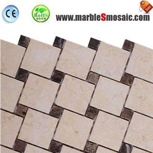 Crema Beige Brick Marble Mosaic Sheet