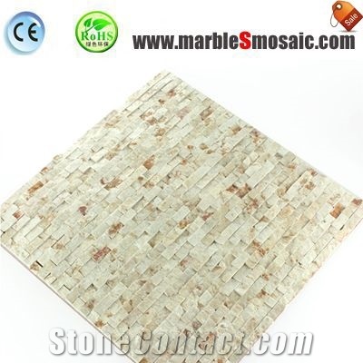 Natural Split Surface Beige Stone Mosaic Panel