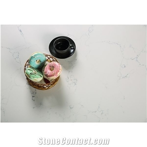 High Quality White Quartz Stone Countertop with Grey Veins High Quality White Quartz Stone Countertop with Grey Veins