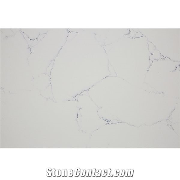 High Quality White Quartz Stone Countertop with Grey Veins