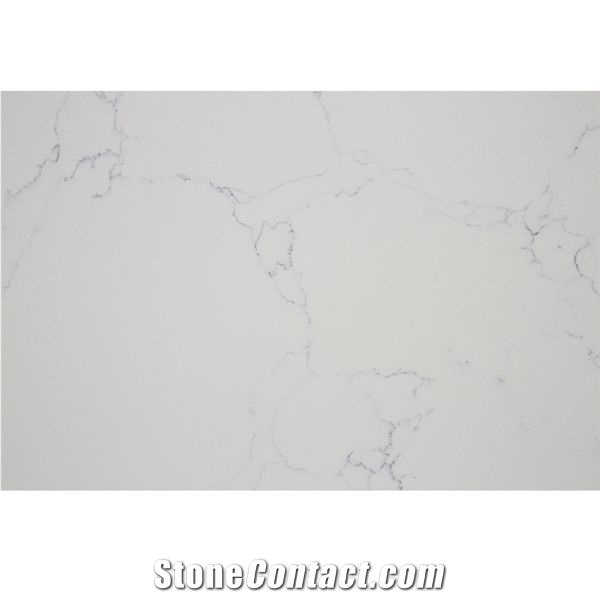 High Quality White Quartz Stone Countertop with Grey Veins