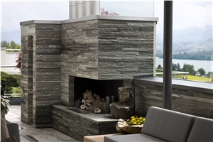 Vals Quartzite Fireplace Design