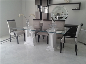 Marble Carved Office Table Base