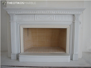 White Marble Carved Fireplace Classic Style Mantels
