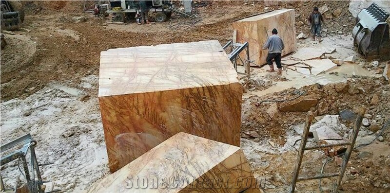 Usak Antique Gold Marble Blocks