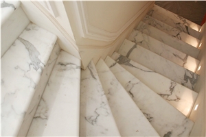 Carrara Bianca Fina Marble Steps and Risers Carrara Bianca Fina Marble Steps and Risers