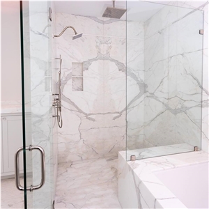 Calacatta Premium Italian White Marble Bathroom Design