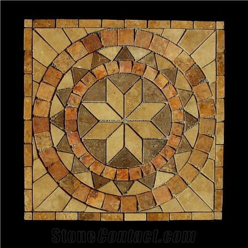 Marquez-Durango Dorado,Durango Zacatecas Travertine Mosaic Meddallion
