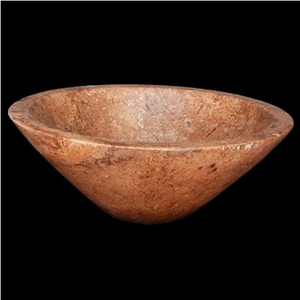 Red Arizona Travertine Fabriano Vessel Sink