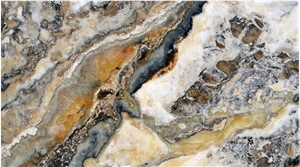 Antico Onyx Travertine Slabs, Tiles