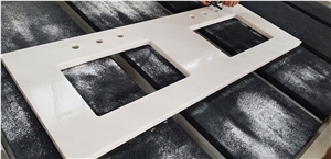 Bathroom Tops with Bianco Sivec Marble, Double Sink Vanity Top