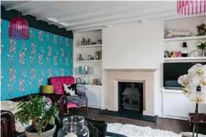 Bespoke Design and Handmade New Cream Limestone Fireplace