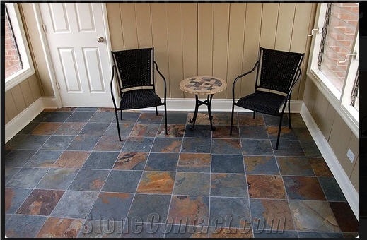 Rich Autumn Slate Floor Tiles